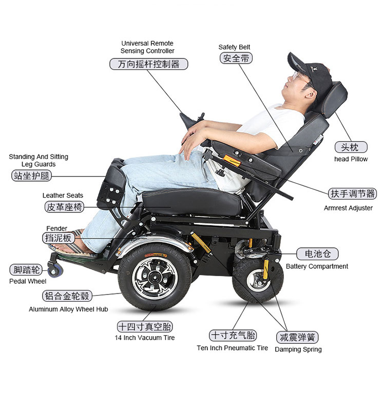 Cadeira de rodas elétrica para deficientes