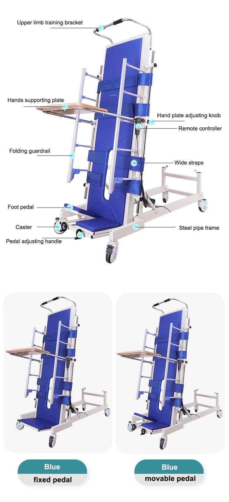 hospital rehabilitation training electric standing bed
